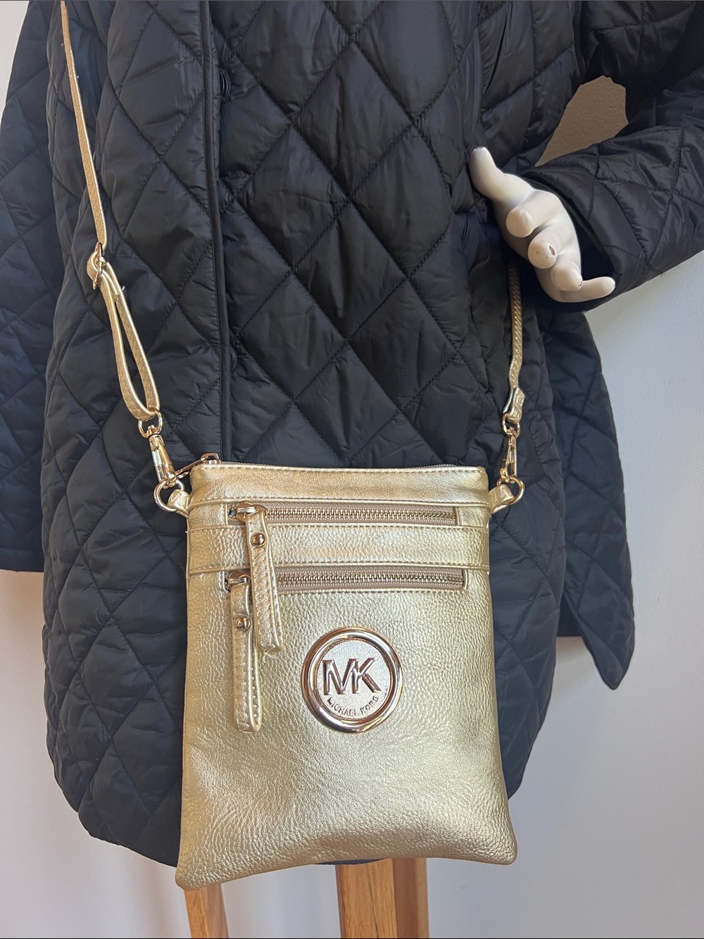 Michael Kors Metallic Gold Crossbody Bag